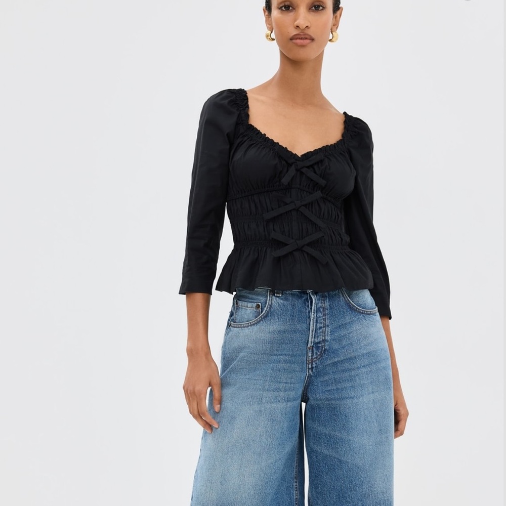 NEW Reformation Lauryn top Cotton Bows